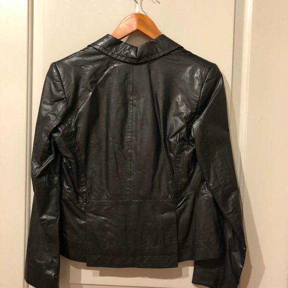 Banana republic Black leather blazer, si… - Picture 2 of 6